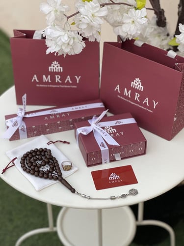 بكج رجالي " سبحه وخاتم" بني