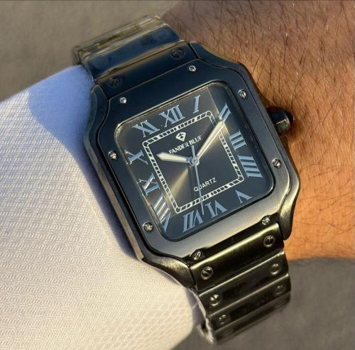 ساعه رجاليه اسود كامل