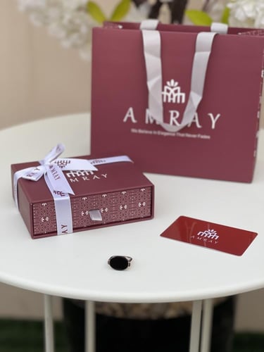 خاتم ملكي اسود فضه