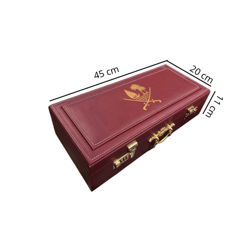 صندوق إهداء علبة جلد فاخر كبير مستطيل ربعين كيلو -...