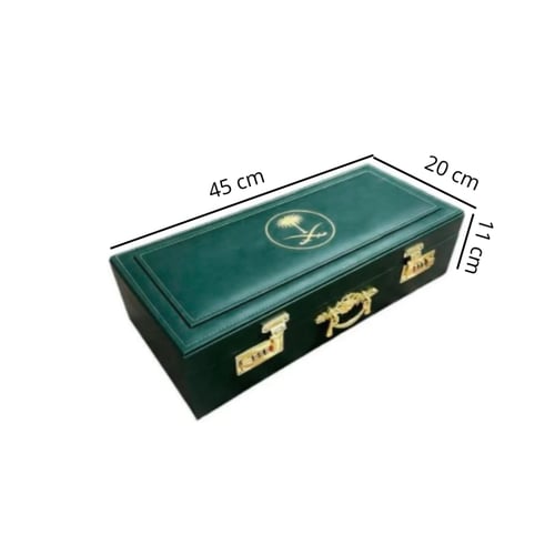 صندوق إهداء شنطة جلد فاخر مستطيلة بأقفال ( صندوق ا...