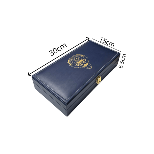 صندوق إهداء علبة جلد فاخر مستطيلة 1 ربع تولة + 2 أ...