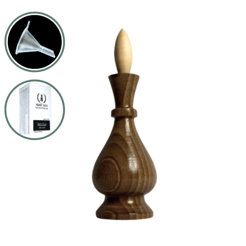 مكحلة خشبية فاخرة من خشب الجوز الطبيعي -مقاس كبير...