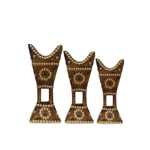 طقم مباخر حائل 3 حبات - خشبية دائرة