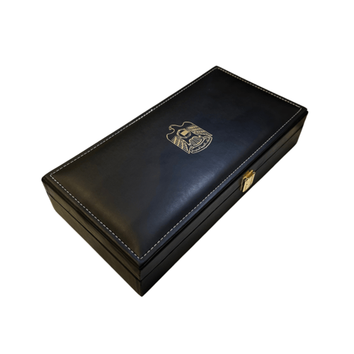 صندوق إهداء علبة جلد فاخر مستطيلة 1 ربع تولة + 2 أ...