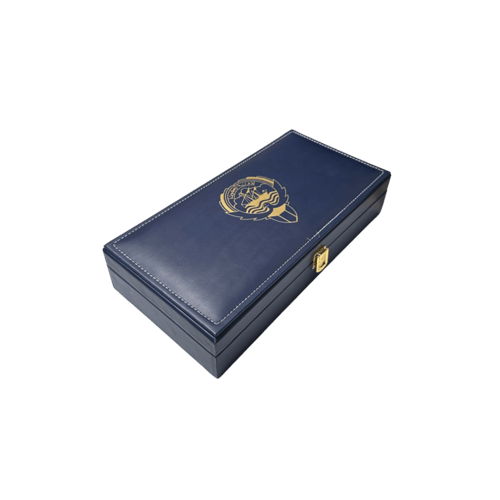 صندوق إهداء علبة جلد فاخر مستطيلة 2 ربع تولة + 2 أ...