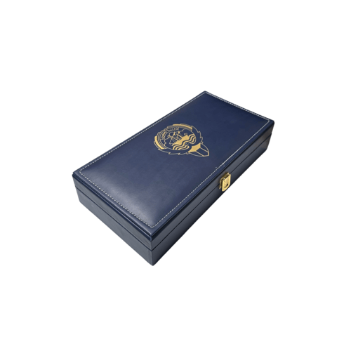 صندوق إهداء علبة جلد فاخر مستطيلة 1 ربع تولة + 2 أ...