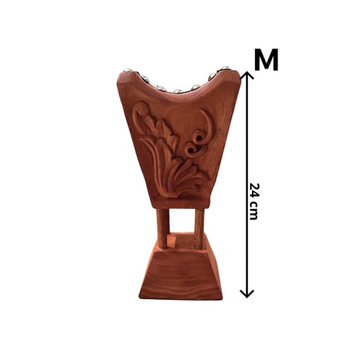 مبخرة فاخرة خشب تيك الطبيعي صناعة يدوية - نقش ورود...