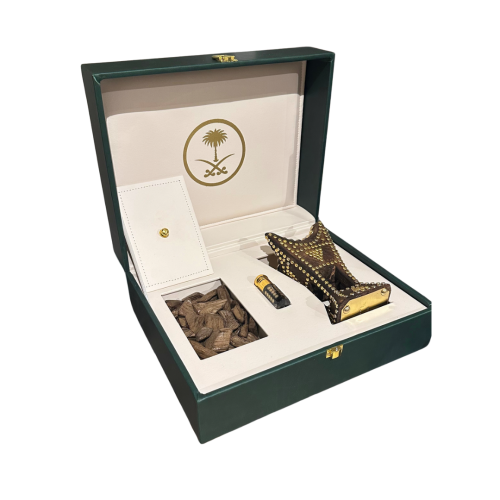 بوكس إهداء فاخر مبخرة حايلية رشم + ربع تولة دهن عو...