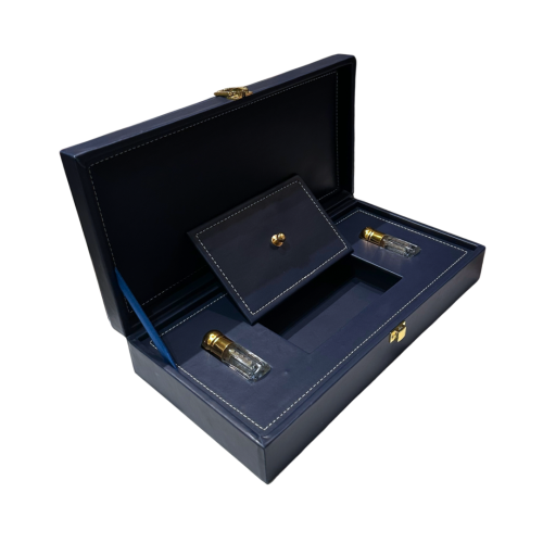 صندوق إهداء علبة جلد فاخر مستطيلة 2 ربع تولة + 2 أ...