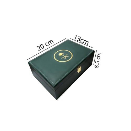 صندوق إهداء علبة جلد فاخر ( صندوق الديوان ) شعار س...
