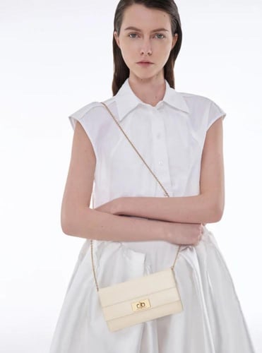 شنطة مع سلسلة باللون البيج من تشارلز