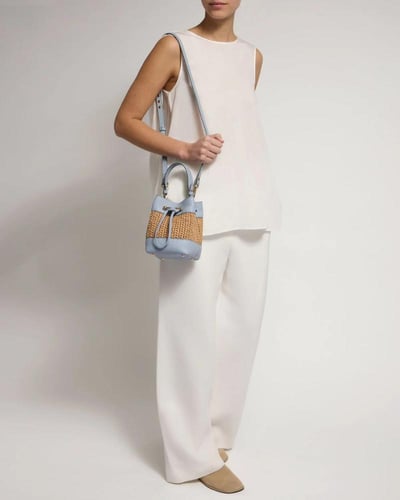 حقيبه مصنوعه من الجلد وسعف النخيل من ستراتبيري