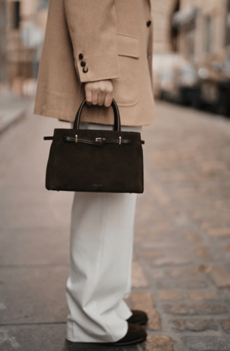 حقيبه من جلد الغزال بلون الاسبريسو من فيرافيد نيوي...