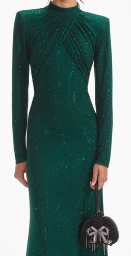 فستان ميدي شبكي من حجر الراين الأخضر من سيلف بورتر...