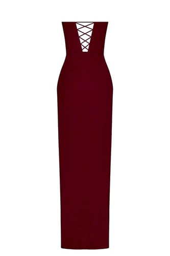 فستان ماكسي من ساتان بتصميم مشد من ميلاجرون