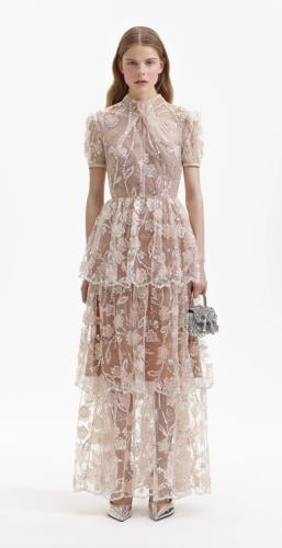 فستان ماكسي مزين بالترتر من سيلف بورتريه