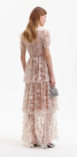 فستان ماكسي مزين بالترتر من سيلف بورتريه