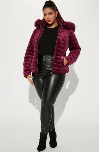 جاكيت مخمل عنابي من فاشن نوفا