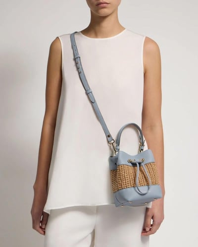 حقيبه مصنوعه من الجلد وسعف النخيل من ستراتبيري