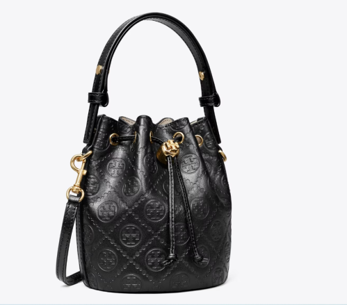 حقيبه صغيره من الجلد بطبعه المونوغرام من توري برتش