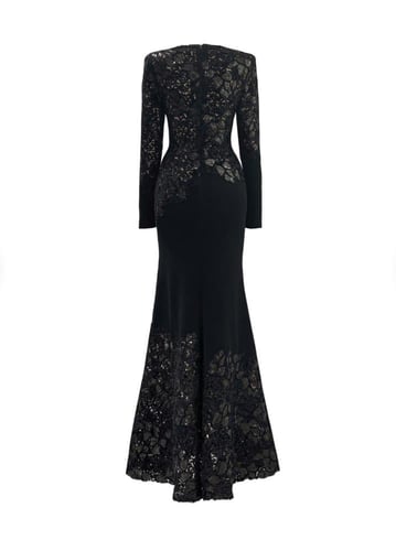 فستان دانتيل سيليست أسود من لالي ديزاين