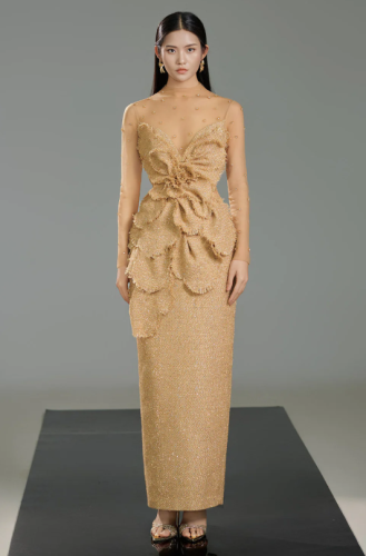 فستان ماكسي مزين باحجار الراين من هابي كلوثينق