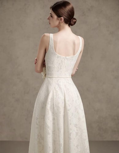 فستان من الدانتيل مع حزام من شيري