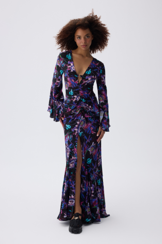 فستان ماكسي بطبعات الأزهار من لوناب