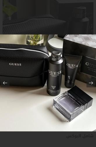 طقم عطر GUESS رجالي ( شنطة + عطر 100 مل + شور جل 1...