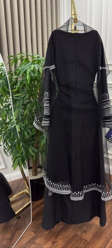 جلابيه عسيري قطعتين لون اسود