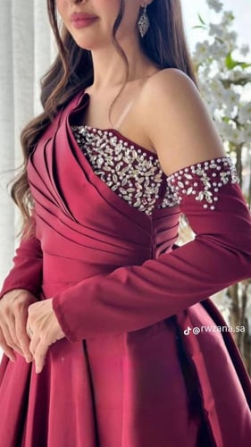 فستان سهره مميز لون عودي