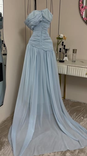 فستان ناعم شيفون تطريز يدوي