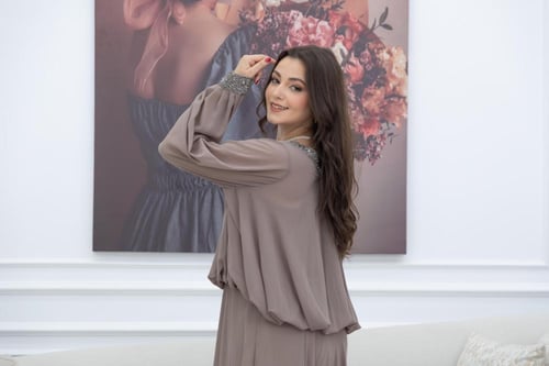 فستان سهرة لون جلكسي