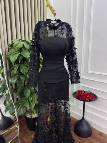 فستان فخم راقي لون اسود