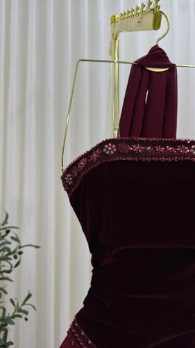 فستان ناعم مخملي علا شيفون