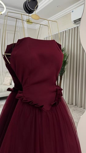 فستان سهره تل لون عودي