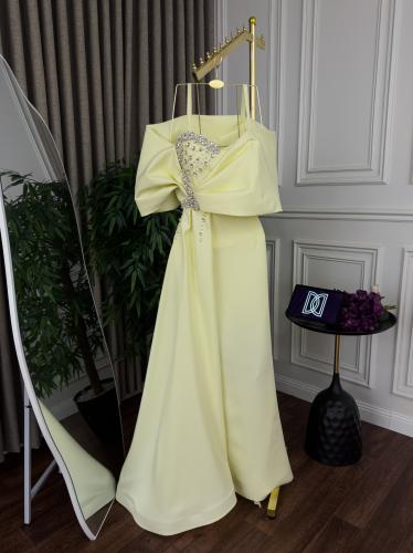 فستان سهره فخم لون البيج