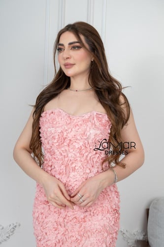 فستان سهره مميز لون وردي