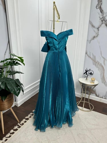 فستان سهره فخم لون فيروزي