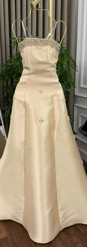 فستان سهره مميز لون البيج