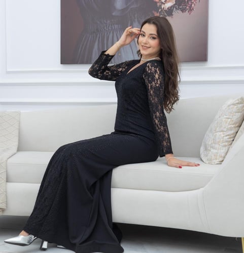 فستان سهرة فخم لون اسود