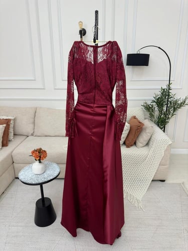 فستان سهره مميز لون عودي