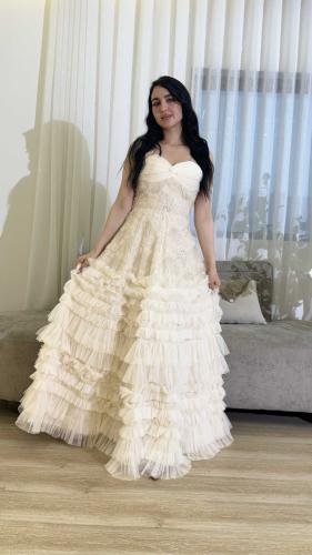 فستان سهره لون بيج