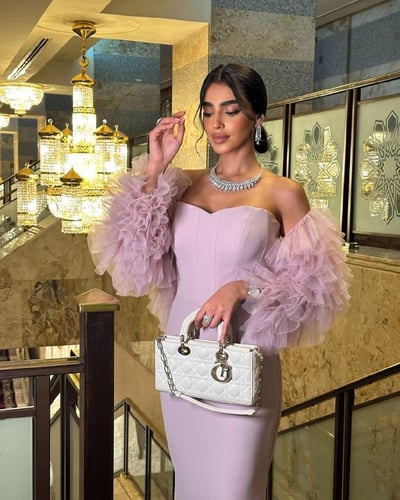 فستان سهره فخم لون وردي