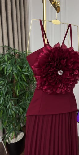 فستان سهره مميز لون عودي