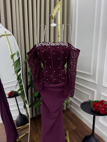 فستان مميز راقي لون اورجني