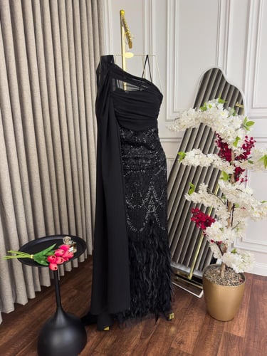 فستان سهره فخم مميز لون اسود