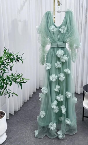 فستان فخم راقي لون تركواز