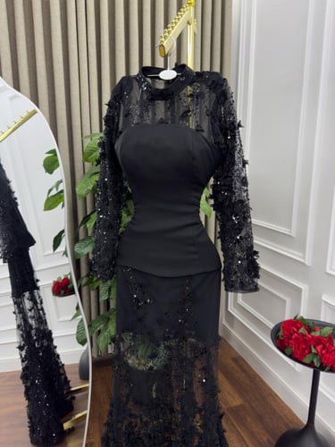 فستان فخم راقي لون اسود